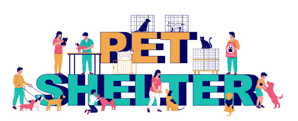 宠物收容所排印横幅模板图片下载