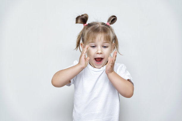 小女孩情绪上很惊讶图片下载