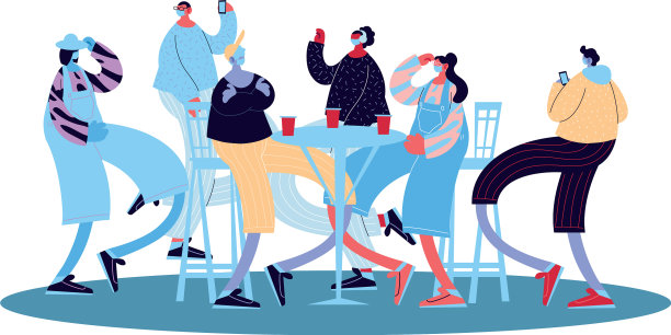 朋友们戴着面具庆祝生日图片下载