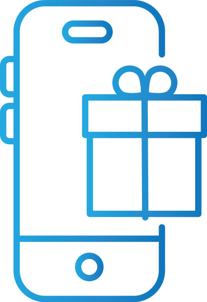 带有在线礼品支付梯度的智能手机图片下载