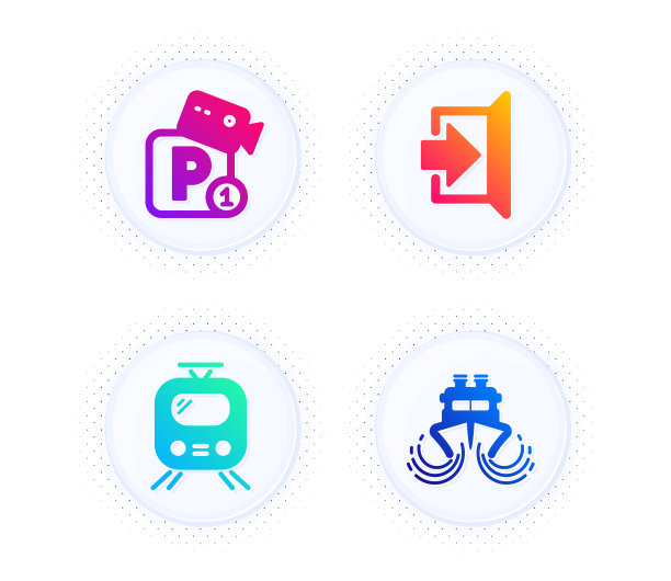 停车安全出口和火车图标设置船舶图片下载