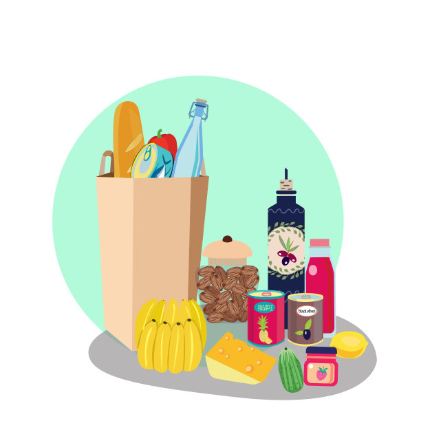 装食物的纸袋。图片下载