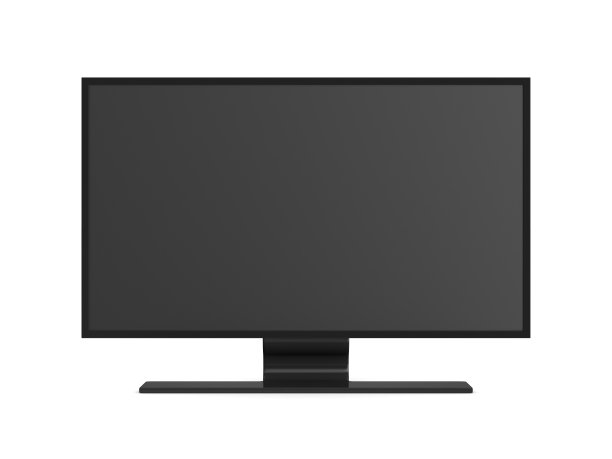 白色背景的电视。孤立的3 d演示图片下载