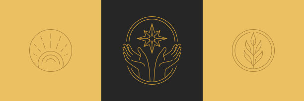 线条装饰设计元素集星图片下载