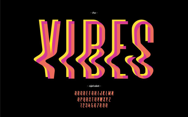 Vibes字体现代多彩风格图片下载