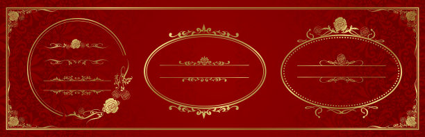 装饰金框架集向量图片下载