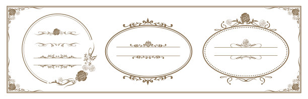 装饰金框架套矢量图片下载