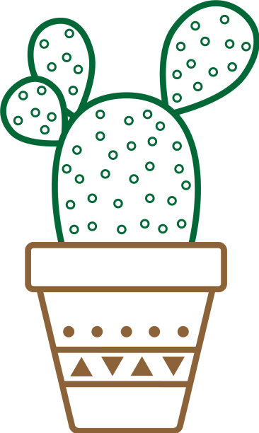 部落花盆里的仙人掌图片下载