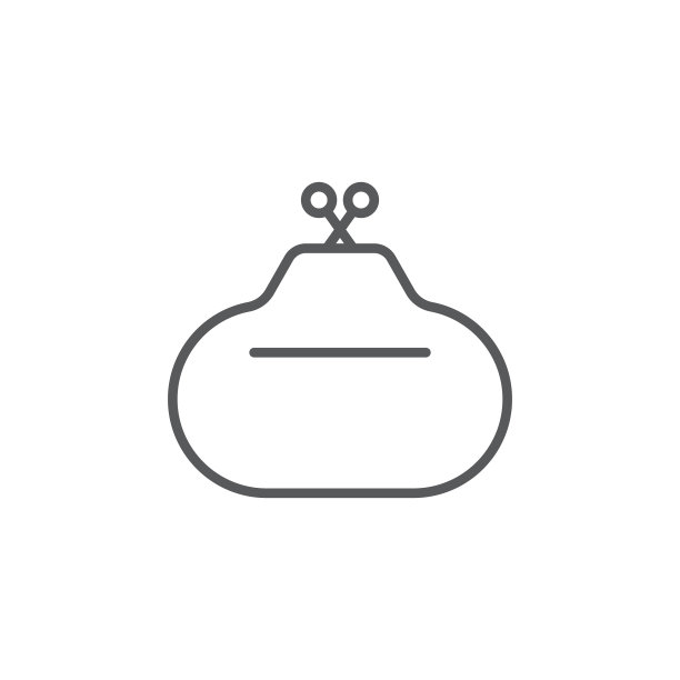 钱包离合器图标符号孤立在白色图片下载