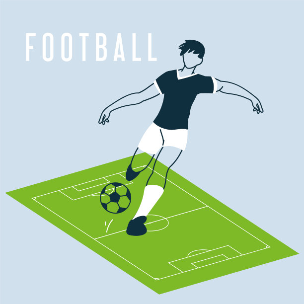 足球运动员与球模板图片下载