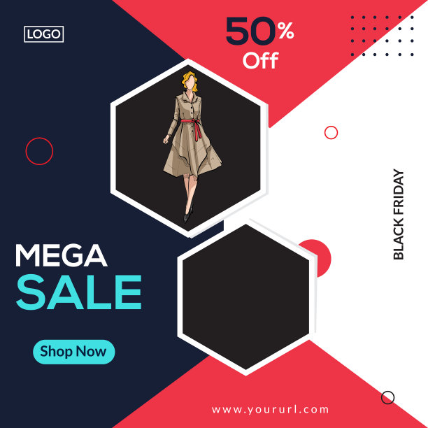 广场网络横幅时尚大促销图片下载