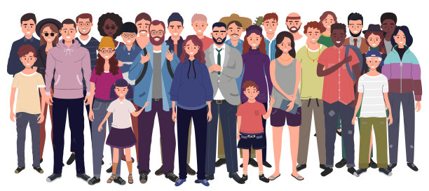 多国群体孤立的人图片下载