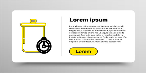 线煮锅和厨房定时器图标隔离图片下载