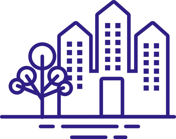 建筑物建筑立面与树木城市图片下载