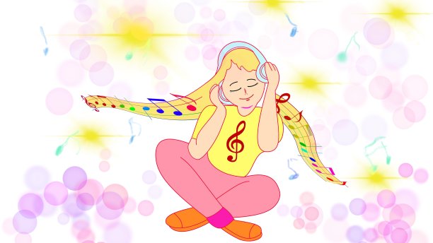 听音乐的女人图片下载