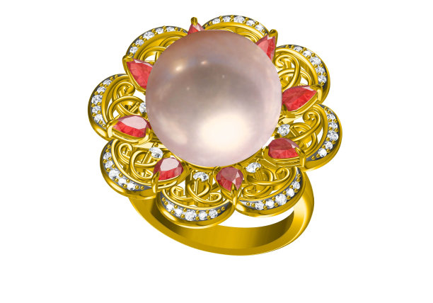 白色背景上的结婚戒指。3d渲染图片下载