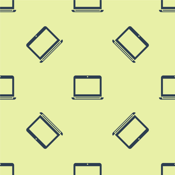 蓝色笔记本电脑图标隔离无缝模式图片下载