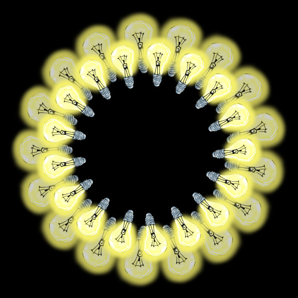 圆形灯泡框架上的黑色图片下载
