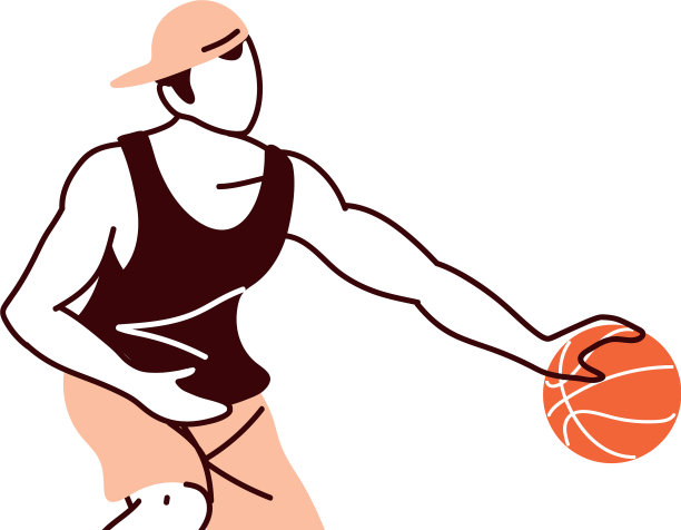 篮球运动员男子与球设计图片下载