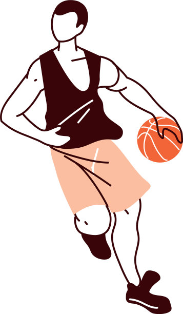 篮球运动员男子与球设计图片下载