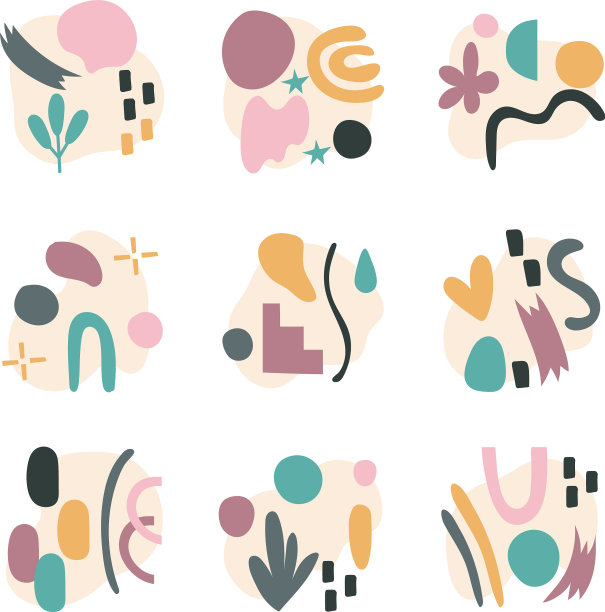 捆绑当代艺术作品设置图标图片下载