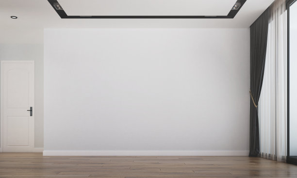 现代的空客厅和白色的墙壁纹理背景室内设计图片下载