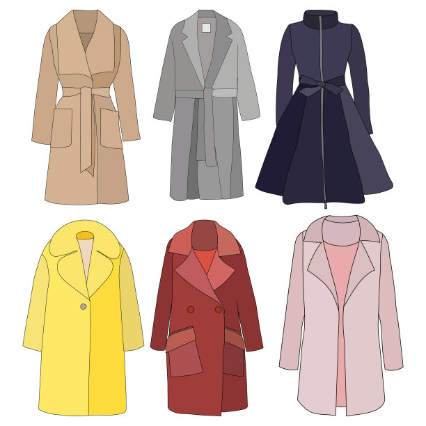 在一个白色背景的女人外套套装图片下载