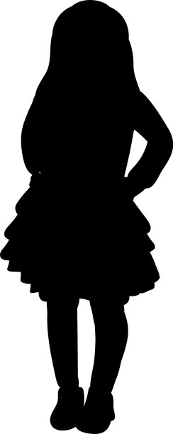 轮廓孩子的女孩图片下载