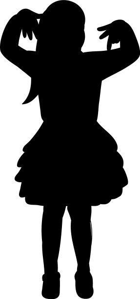 白色的背景剪影的孩子女孩图片下载