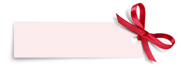 礼品卡注意与丝带在孤立的背景图片下载