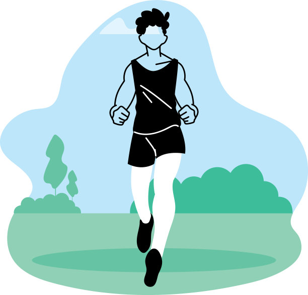 在公园设计中奔跑的人图片下载