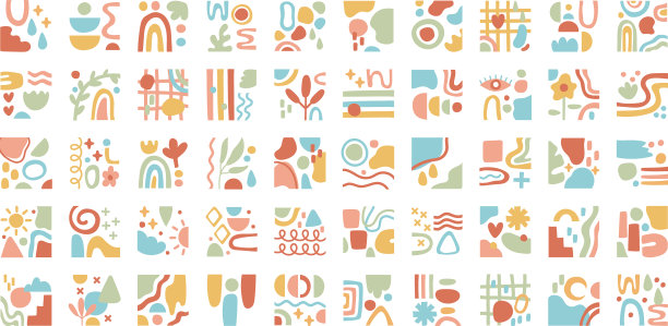 捆绑当代艺术作品设置图标图片下载