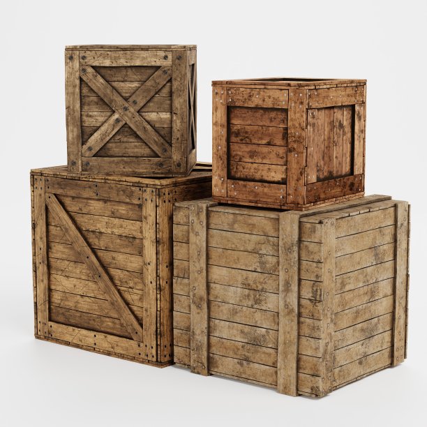 木盒的现实3D渲染图片下载