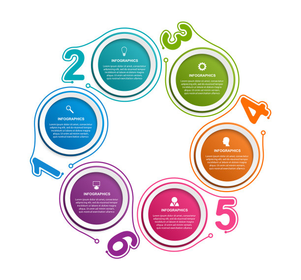 信息图形模板与数字选项图片下载