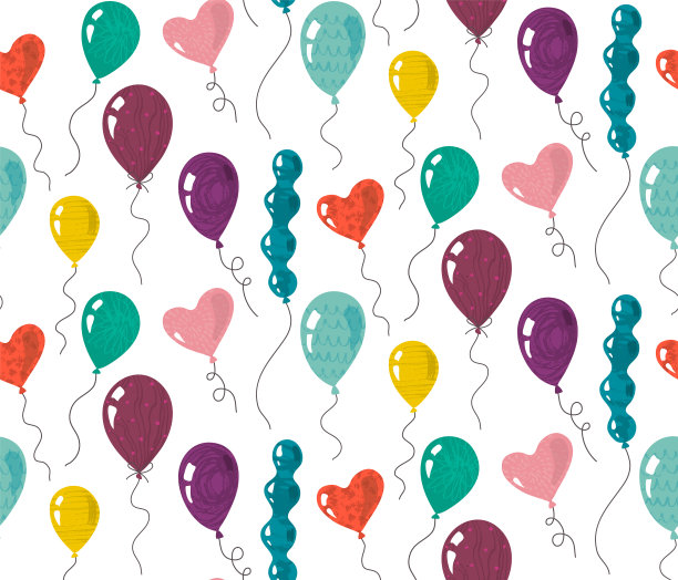无缝图案与涂鸦气球图片下载
