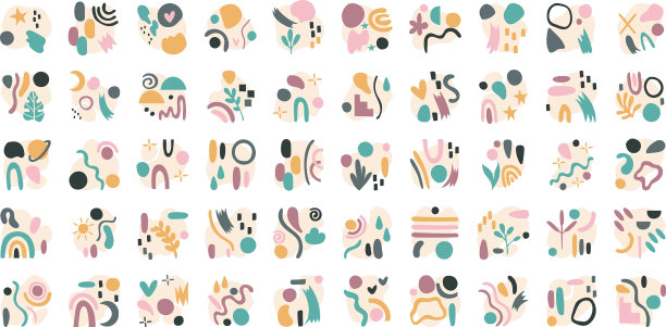 捆绑当代艺术作品设置图标图片下载