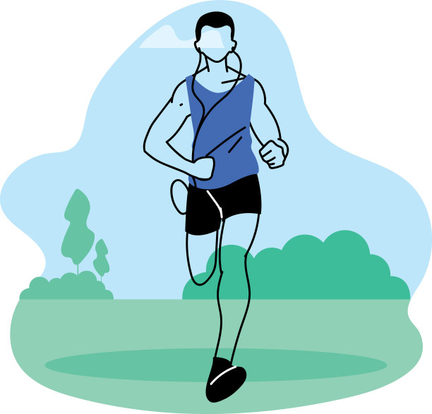 在公园设计中奔跑的人图片下载