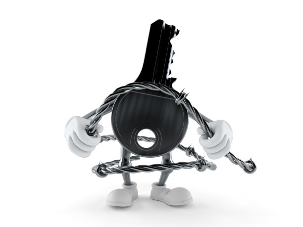 门钥匙人物拿着铁丝网图片下载