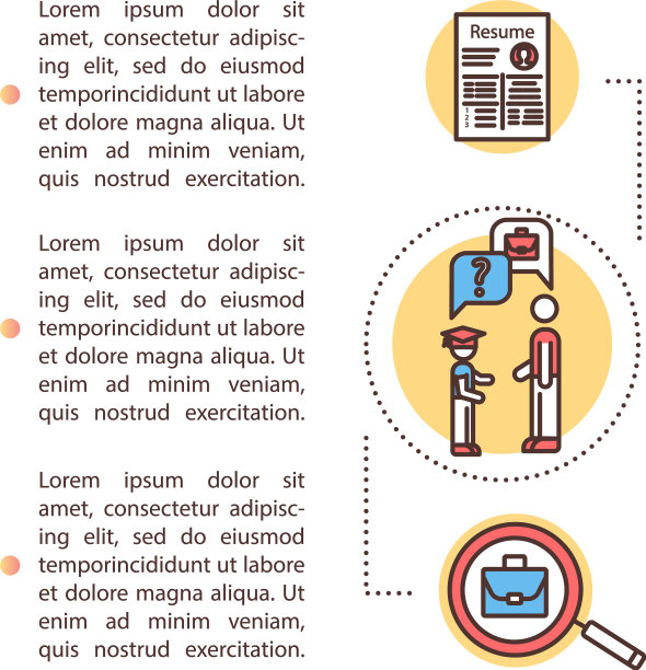 第一个工作搜索概念图标与文本图片下载