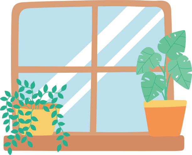 窗框用盆栽装饰图片下载