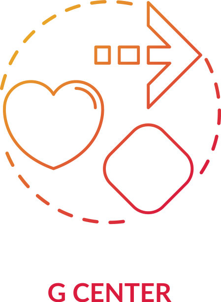 G中心红色渐变概念图标图片下载