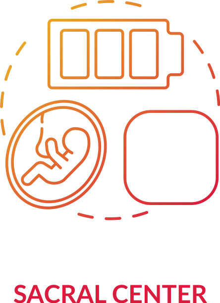 骶骨中心红色渐变概念图标图片下载