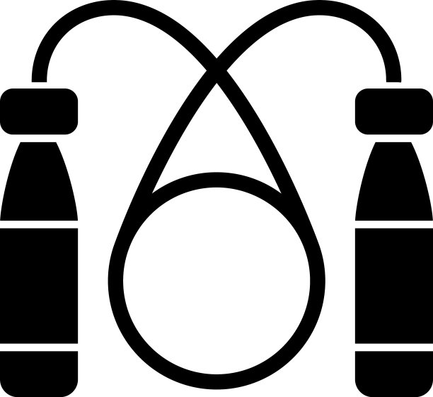 跳绳黑色字形图标图片下载