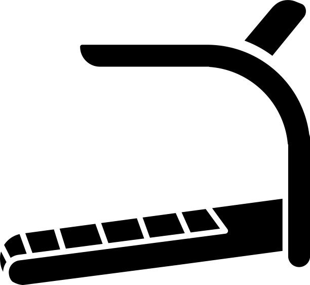 跑步机黑色字形图标图片下载