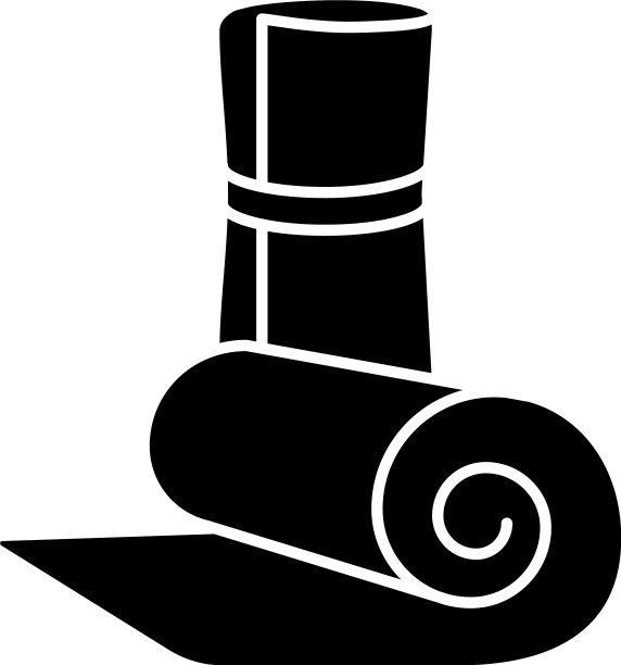 运动垫黑色字形图标图片下载