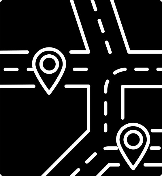 GPS地图黑色符号图标图片下载