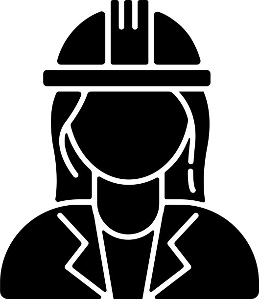 女工程师黑色字形图标图片下载