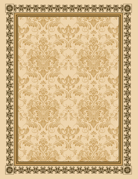 优雅的装饰背景与图案和框架。图片下载