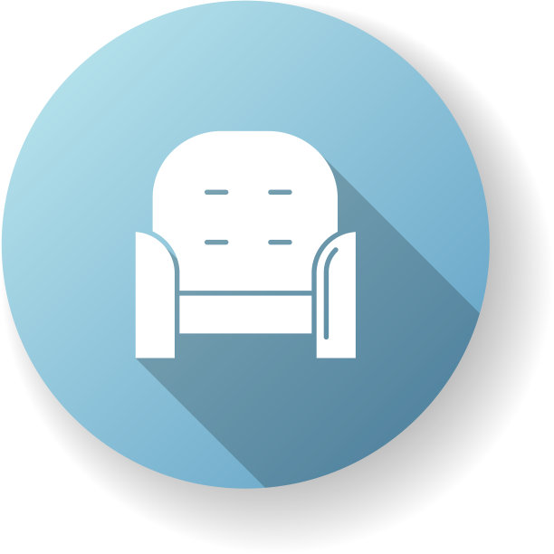 扶手椅正面蓝平设计长影字形图片下载