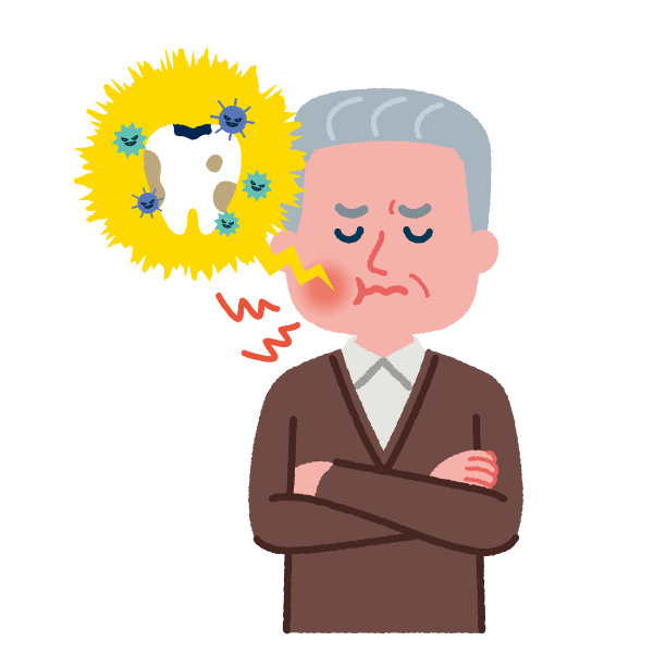 龋齿老人的插图材料图片下载